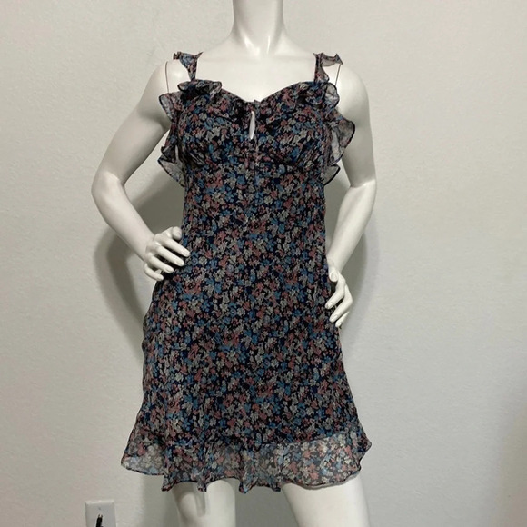 The East Order NWT Cece Floral Ruffle Chiffon Mini Dress Size S - Picture 2 of 9
